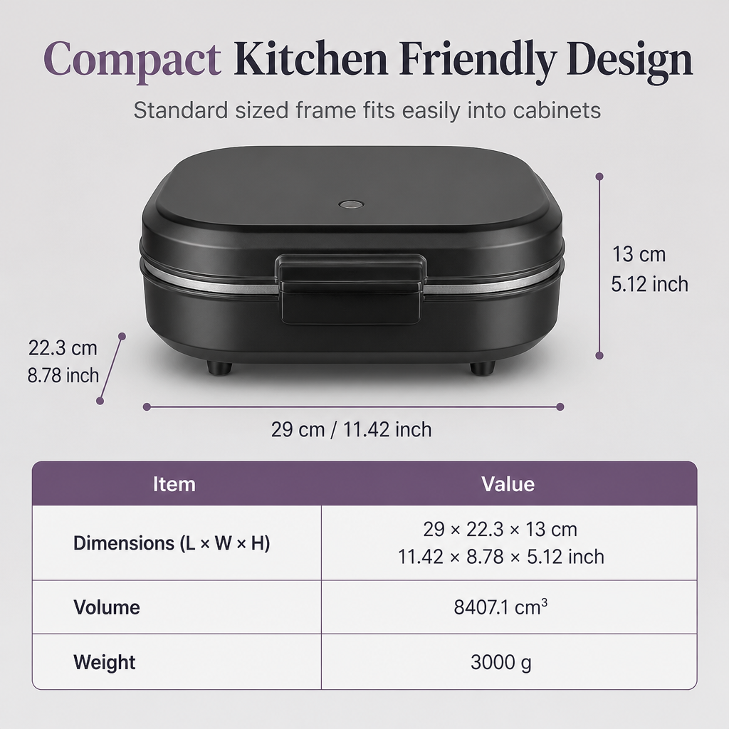 🍳 Smart Dual Breakfast Maker - Double Cooking Non-Stick Burger & Egg Press ⚡