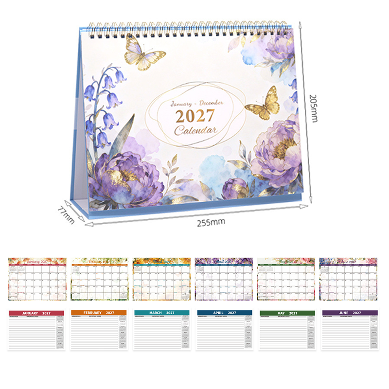2027 Creative Desk Calendar with Sticky Notes