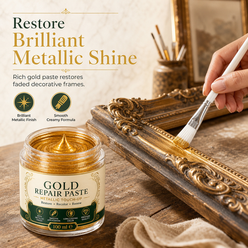 Gold Metallic Refinishing Repair Paste with Brush