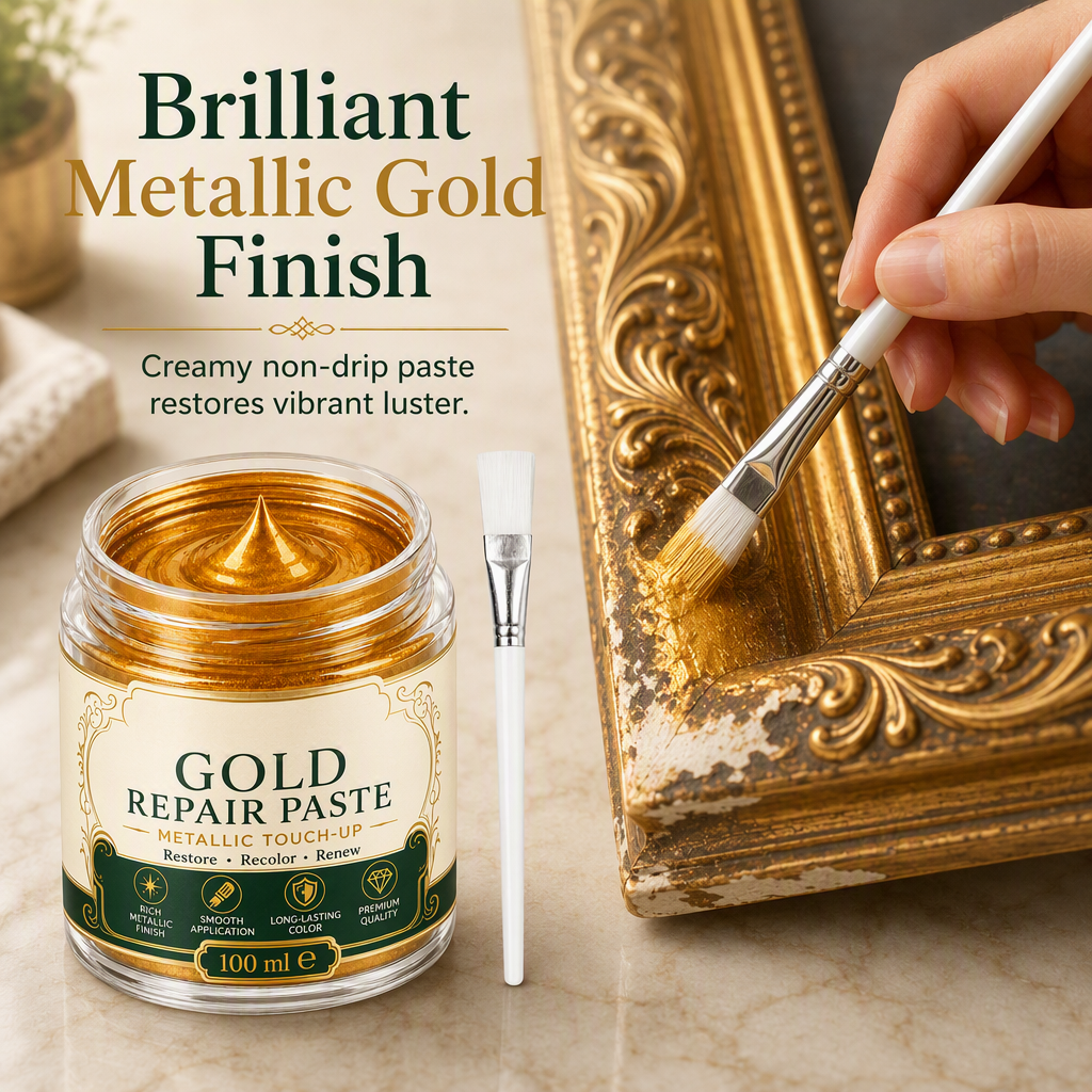 Gold Metallic Refinishing Repair Paste with Brush