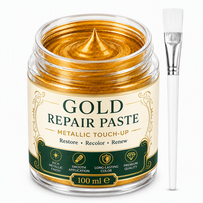 Gold Metallic Refinishing Repair Paste with Brush