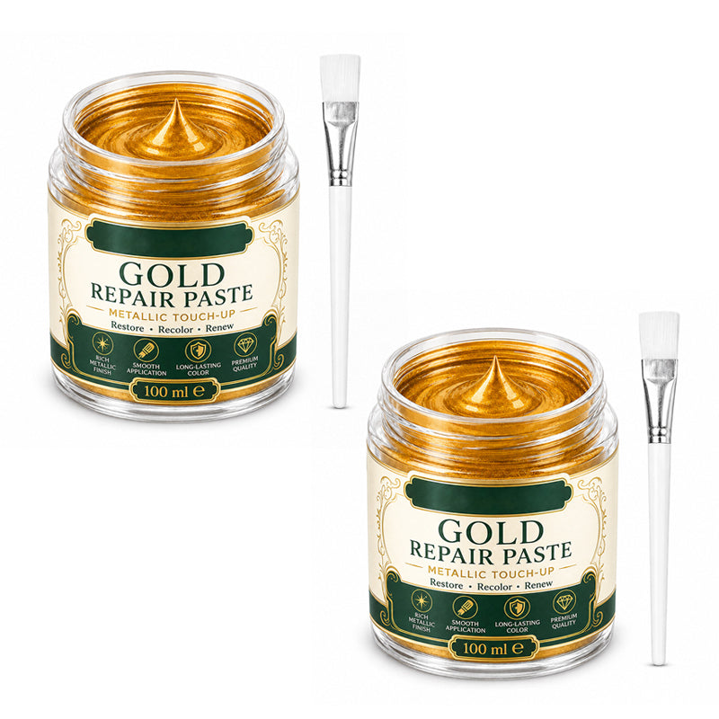 Gold Metallic Refinishing Repair Paste with Brush
