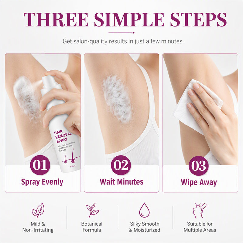 Painless Hair Removal Spray for Smooth Silky Skin