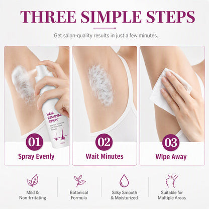 Painless Hair Removal Spray for Smooth Silky Skin
