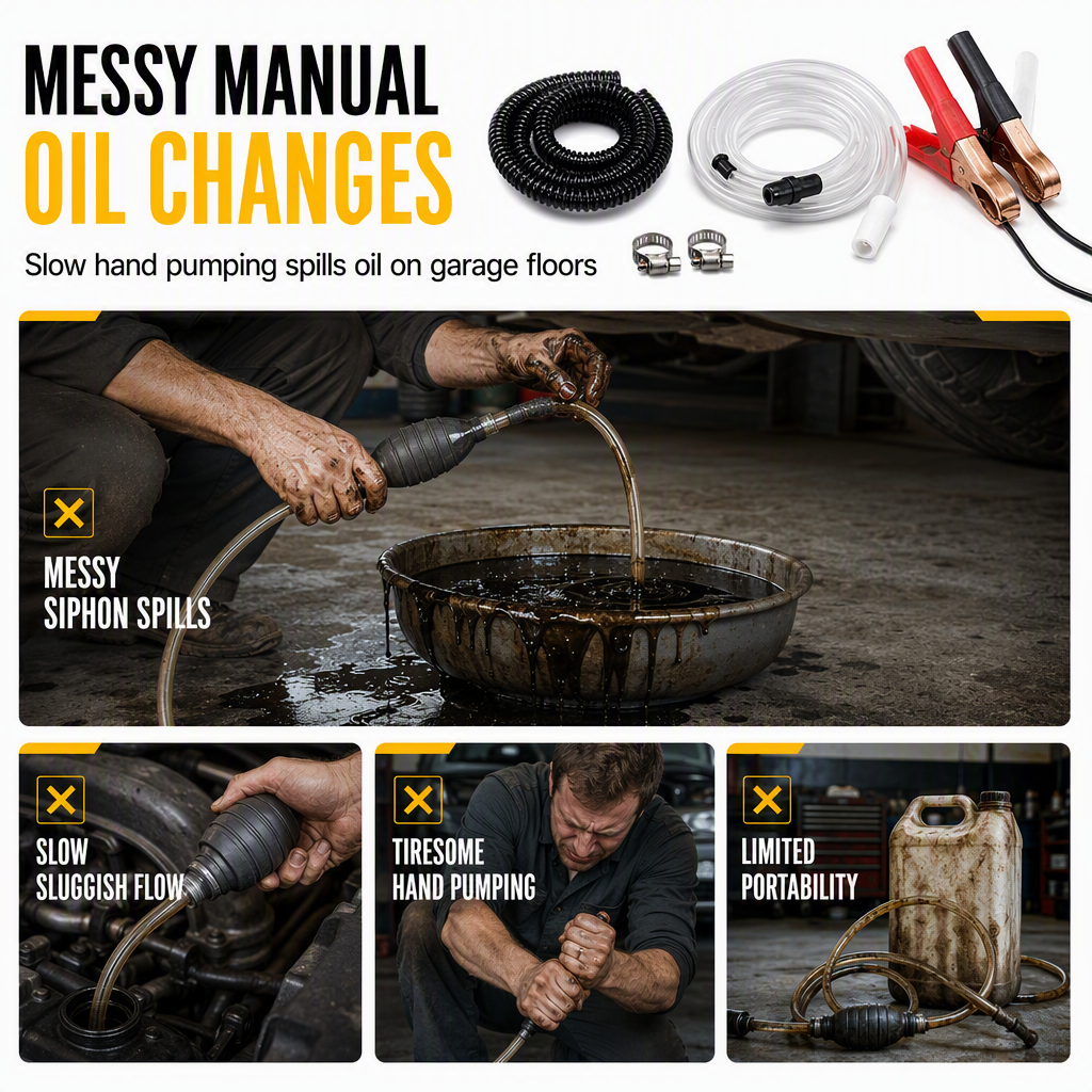 🔧 12V/24V Electric Oil Transfer Pump – Self-Priming Fluid Extractor ⚡