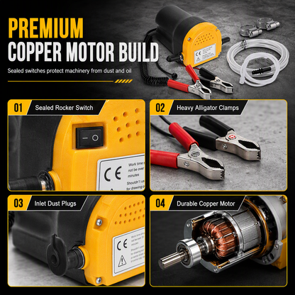 🔧 12V/24V Electric Oil Transfer Pump – Self-Priming Fluid Extractor ⚡