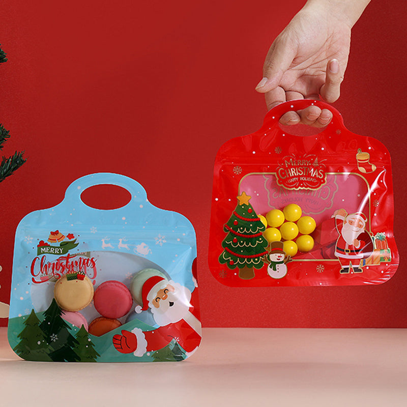 🎅LAST DAY SALE 60% OFF!!🎁Easy Fill, Easy Seal🎄 Festive Self-Seal Treat Bags – Santa & Snowman Print | Resealable, Food-Safe & Perfect for Cookies, Chocolates & Little Gifts⛄