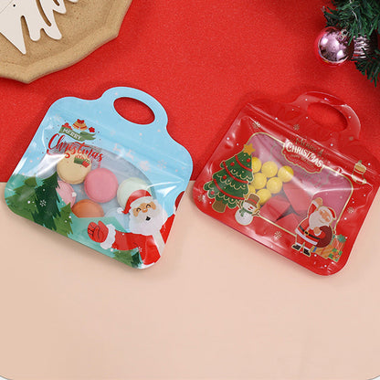 🎅LAST DAY SALE 60% OFF!!🎁Easy Fill, Easy Seal🎄 Festive Self-Seal Treat Bags – Santa & Snowman Print | Resealable, Food-Safe & Perfect for Cookies, Chocolates & Little Gifts⛄