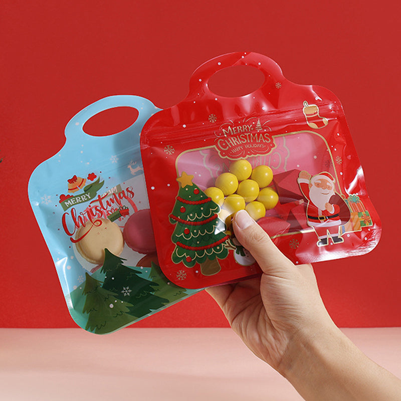 🎅LAST DAY SALE 60% OFF!!🎁Easy Fill, Easy Seal🎄 Festive Self-Seal Treat Bags – Santa & Snowman Print | Resealable, Food-Safe & Perfect for Cookies, Chocolates & Little Gifts⛄
