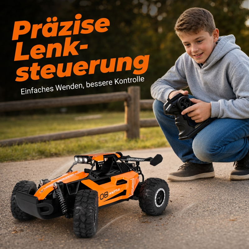 🏎️Race Any Terrain Instantly! No-Bump 4WD LED RC Car
