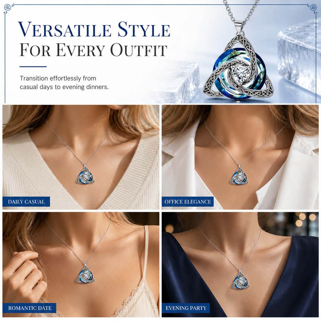 📿 50% dto. – ¡oferta limitada! Collar con colgante de nudo celta y piedra de nacimiento para mujer – diseño único y elegante. Regalo perfecto! ✨🌀