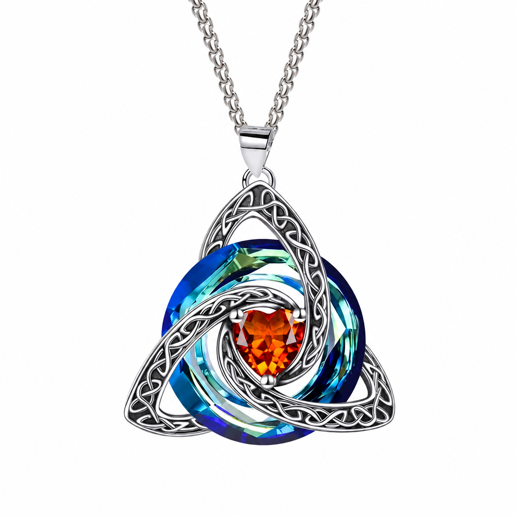 📿 50% dto. – ¡oferta limitada! Collar con colgante de nudo celta y piedra de nacimiento para mujer – diseño único y elegante. Regalo perfecto! ✨🌀