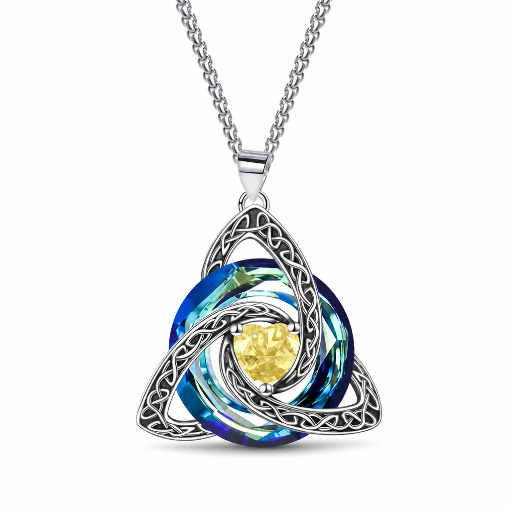 📿 50% dto. – ¡oferta limitada! Collar con colgante de nudo celta y piedra de nacimiento para mujer – diseño único y elegante. Regalo perfecto! ✨🌀