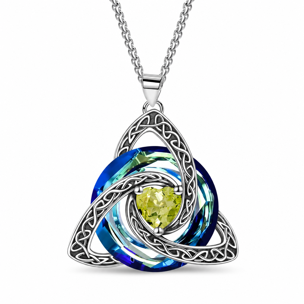 📿 50% dto. – ¡oferta limitada! Collar con colgante de nudo celta y piedra de nacimiento para mujer – diseño único y elegante. Regalo perfecto! ✨🌀