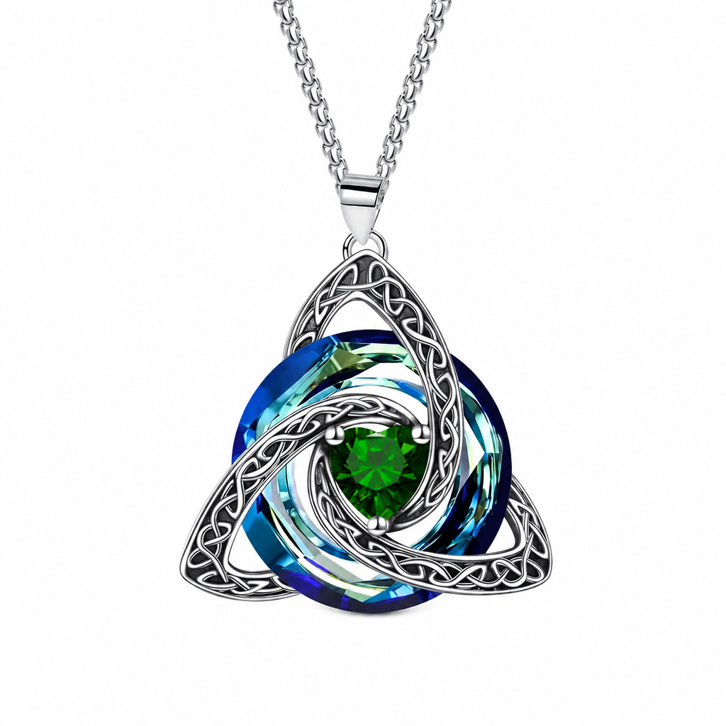 📿 50% dto. – ¡oferta limitada! Collar con colgante de nudo celta y piedra de nacimiento para mujer – diseño único y elegante. Regalo perfecto! ✨🌀