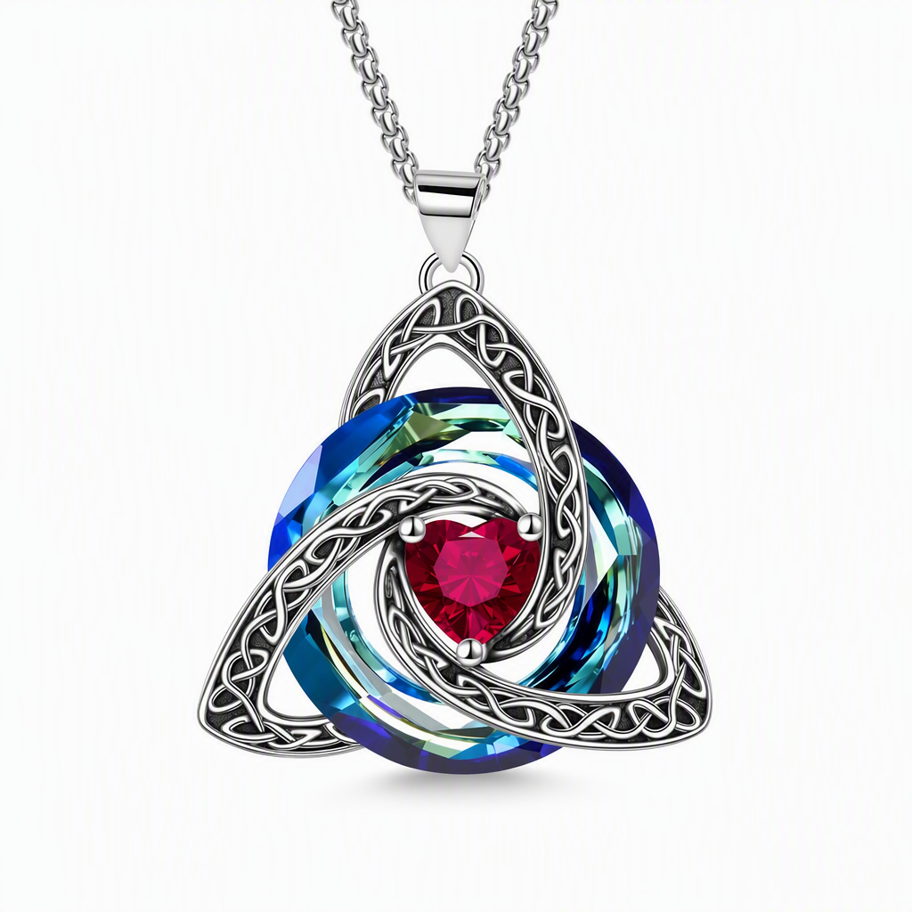 📿 50% dto. – ¡oferta limitada! Collar con colgante de nudo celta y piedra de nacimiento para mujer – diseño único y elegante. Regalo perfecto! ✨🌀