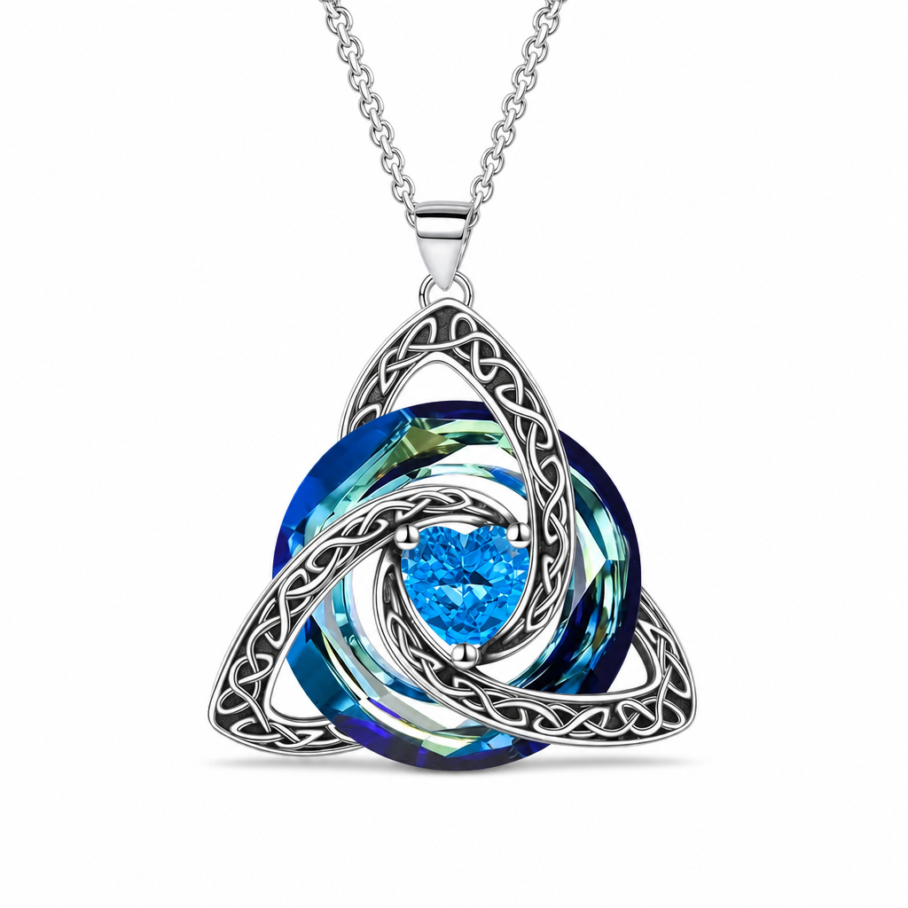 📿 50% dto. – ¡oferta limitada! Collar con colgante de nudo celta y piedra de nacimiento para mujer – diseño único y elegante. Regalo perfecto! ✨🌀