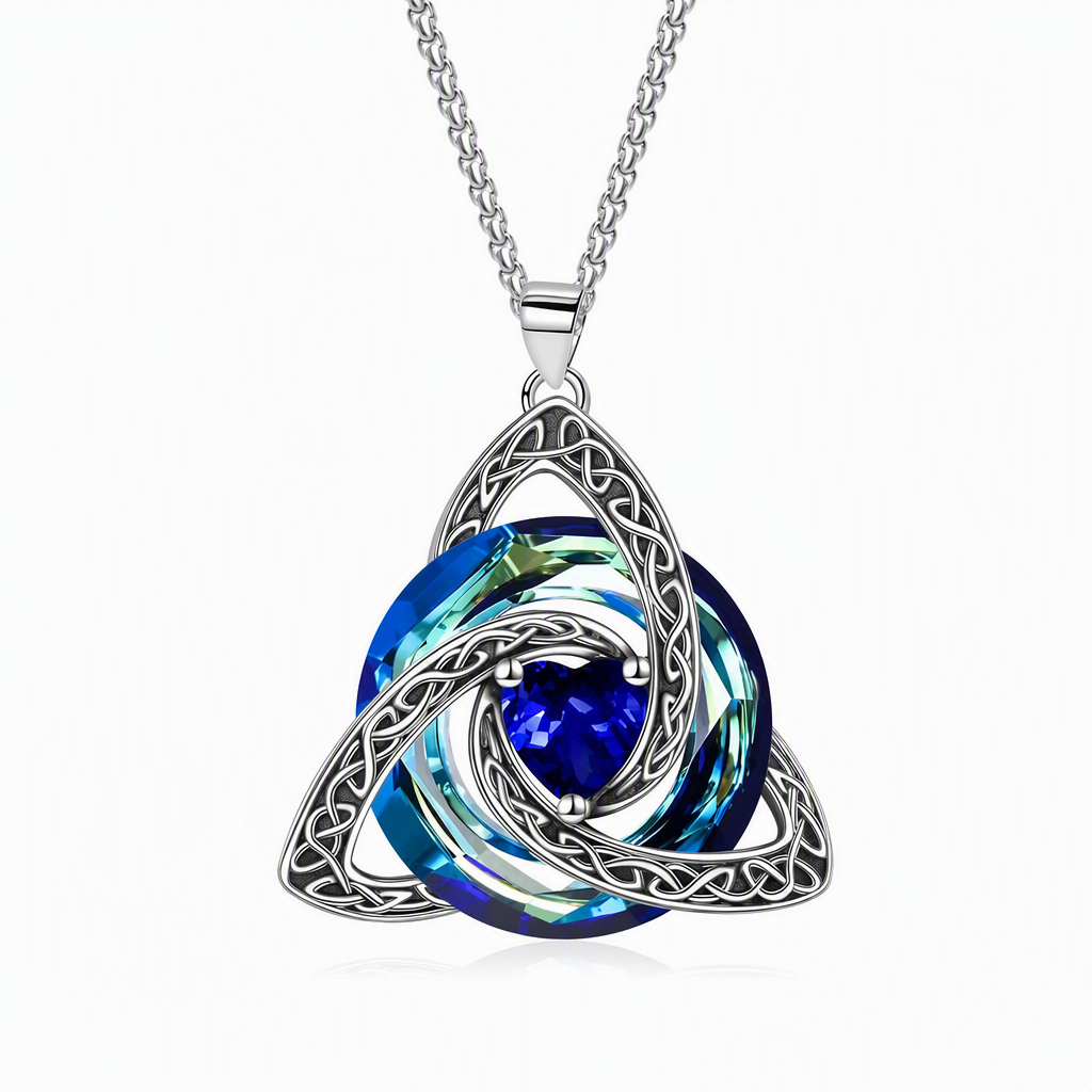 📿 50% dto. – ¡oferta limitada! Collar con colgante de nudo celta y piedra de nacimiento para mujer – diseño único y elegante. Regalo perfecto! ✨🌀