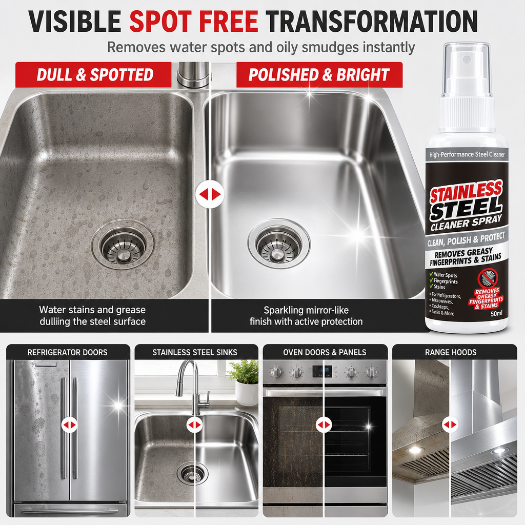 ⏳Multifunctional Stainless Steel Cleaner & Polish Spray