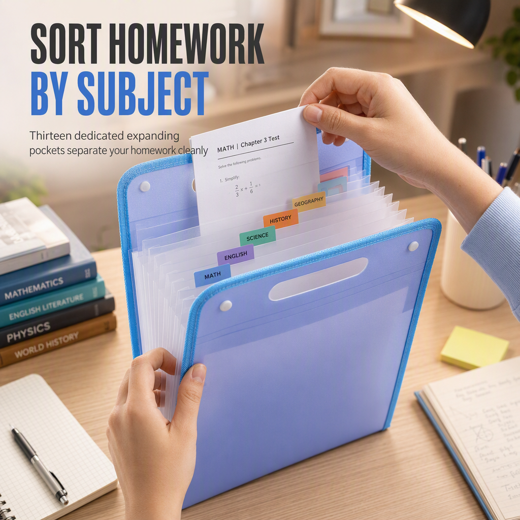 📂 50% OFF | Keep Schoolwork Organized with This Smart 13-Pocket A4 File Organizer ✨🎒