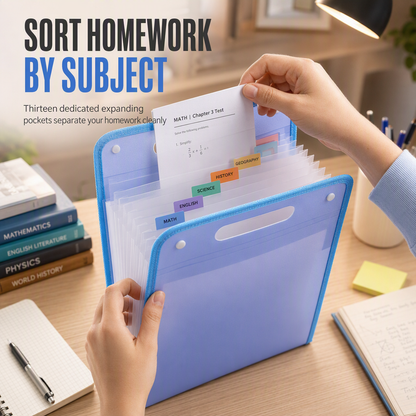 📂 50% OFF | Keep Schoolwork Organized with This Smart 13-Pocket A4 File Organizer ✨🎒