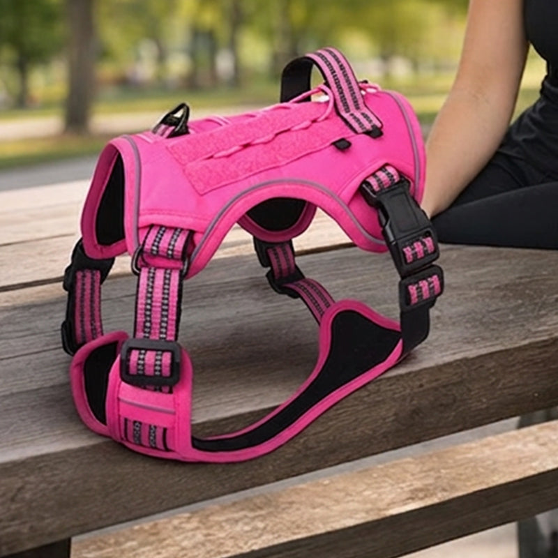 Outdoor Heavy-Duty Adjustable No-Pull Dog Harness with Control Handle