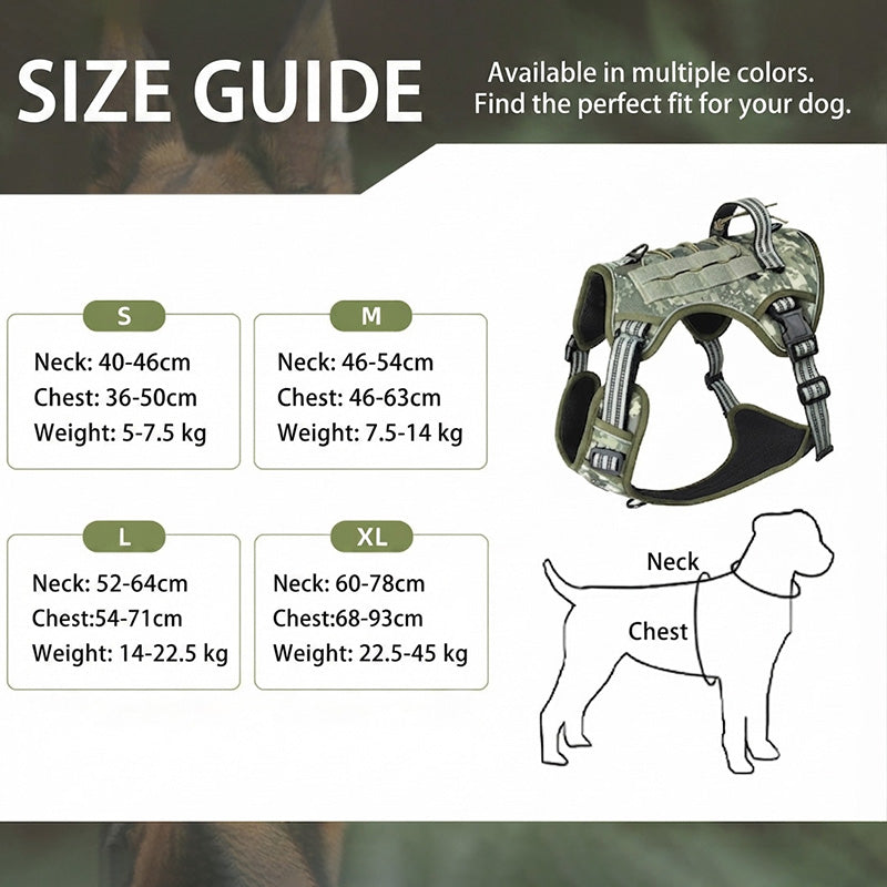 Outdoor Heavy-Duty Adjustable No-Pull Dog Harness with Control Handle
