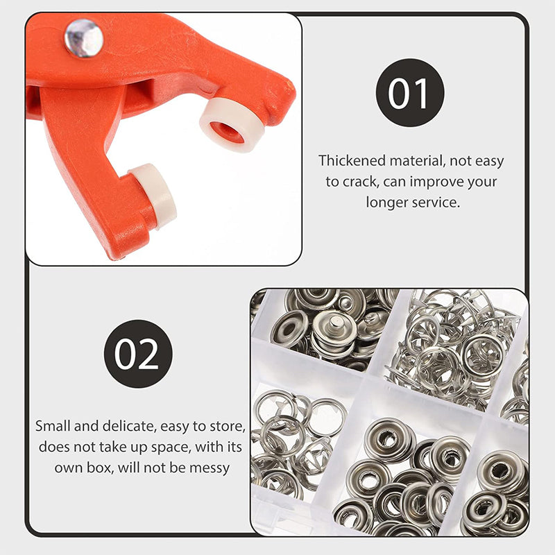 🧵 50% OFF. No-Sew Snap Button Pliers – Stainless steel, ergonomic design, and organizer box. Install buttons in seconds with no needle or thread! ✨📦