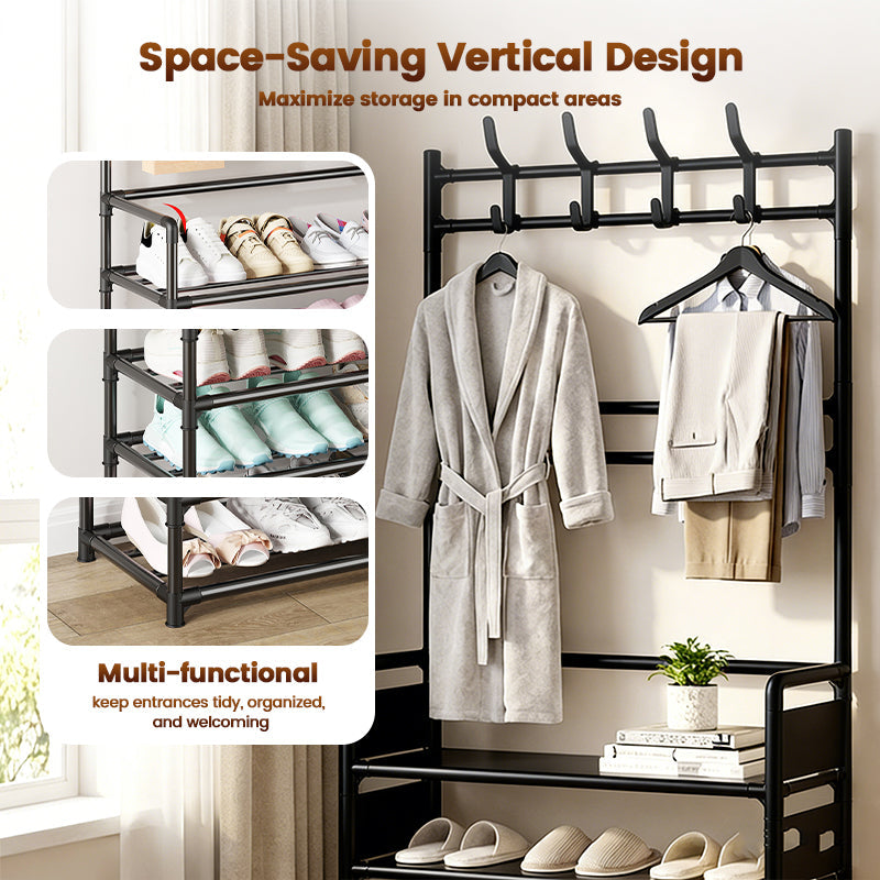 🎄LIMITED-TIME 50% OFF! ⏰Multi-Functional Entryway Shoe & Coat Rack