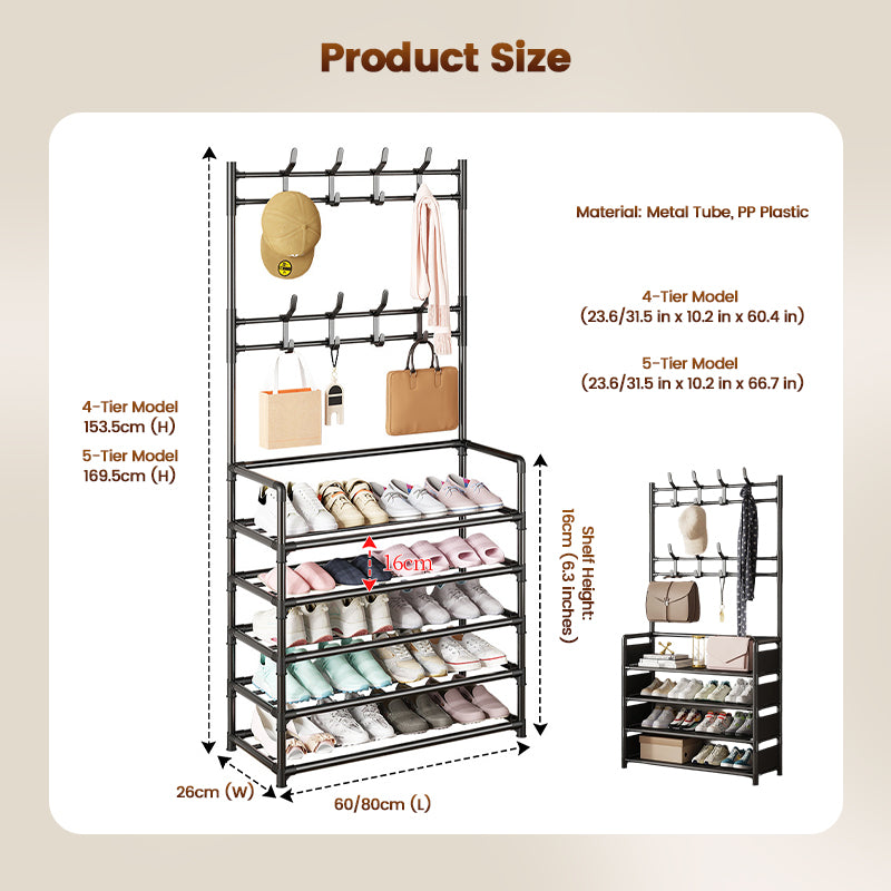 🎄LIMITED-TIME 50% OFF! ⏰Multi-Functional Entryway Shoe & Coat Rack