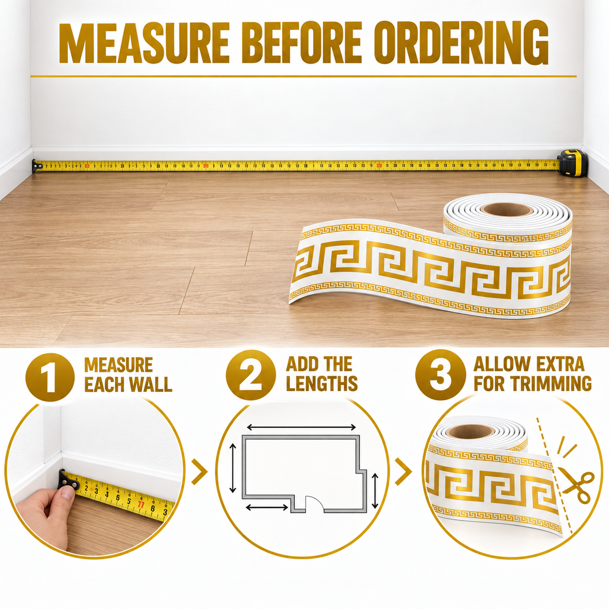 ⏳Limited-time 50% off⏰Self-Adhesive Skirting Board Border Sticker🧱🔰