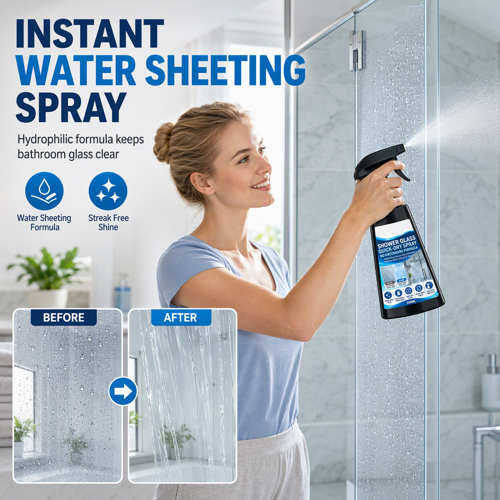 Quick Drying Shower Glass Spray with Towel