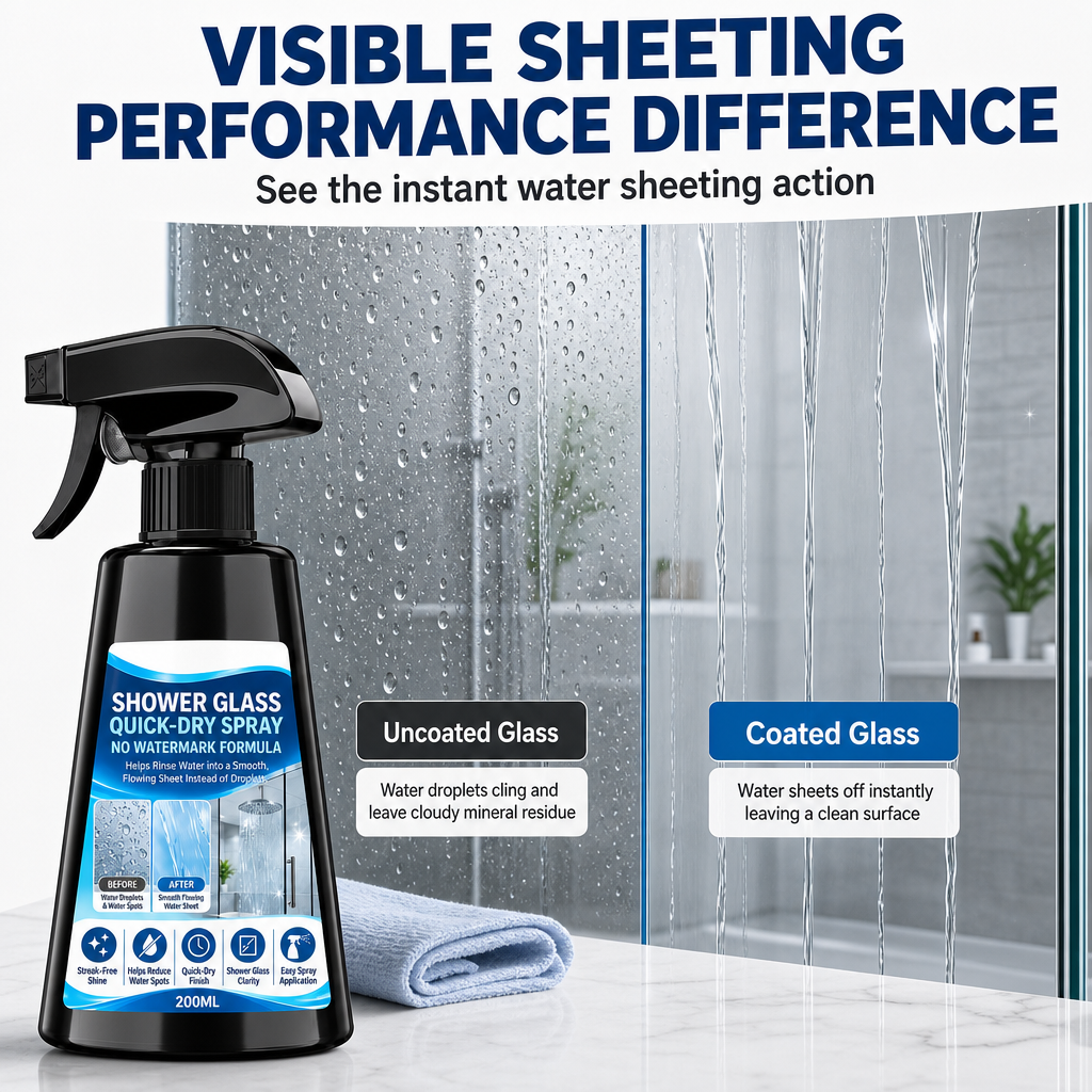 Quick Drying Shower Glass Spray with Towel