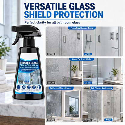 Quick Drying Shower Glass Spray with Towel