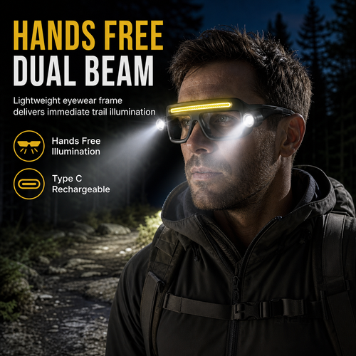 🥰2026 HOT SALE💥💞50K+ SOLD! 💕✨ 50% OFF!🌟USB Rechargeable Double Sided Clip On Glasses Light for Outdoor Hiking and Reading