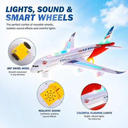 🛫Electric Model Aircraft with Sound and LED Lights✨