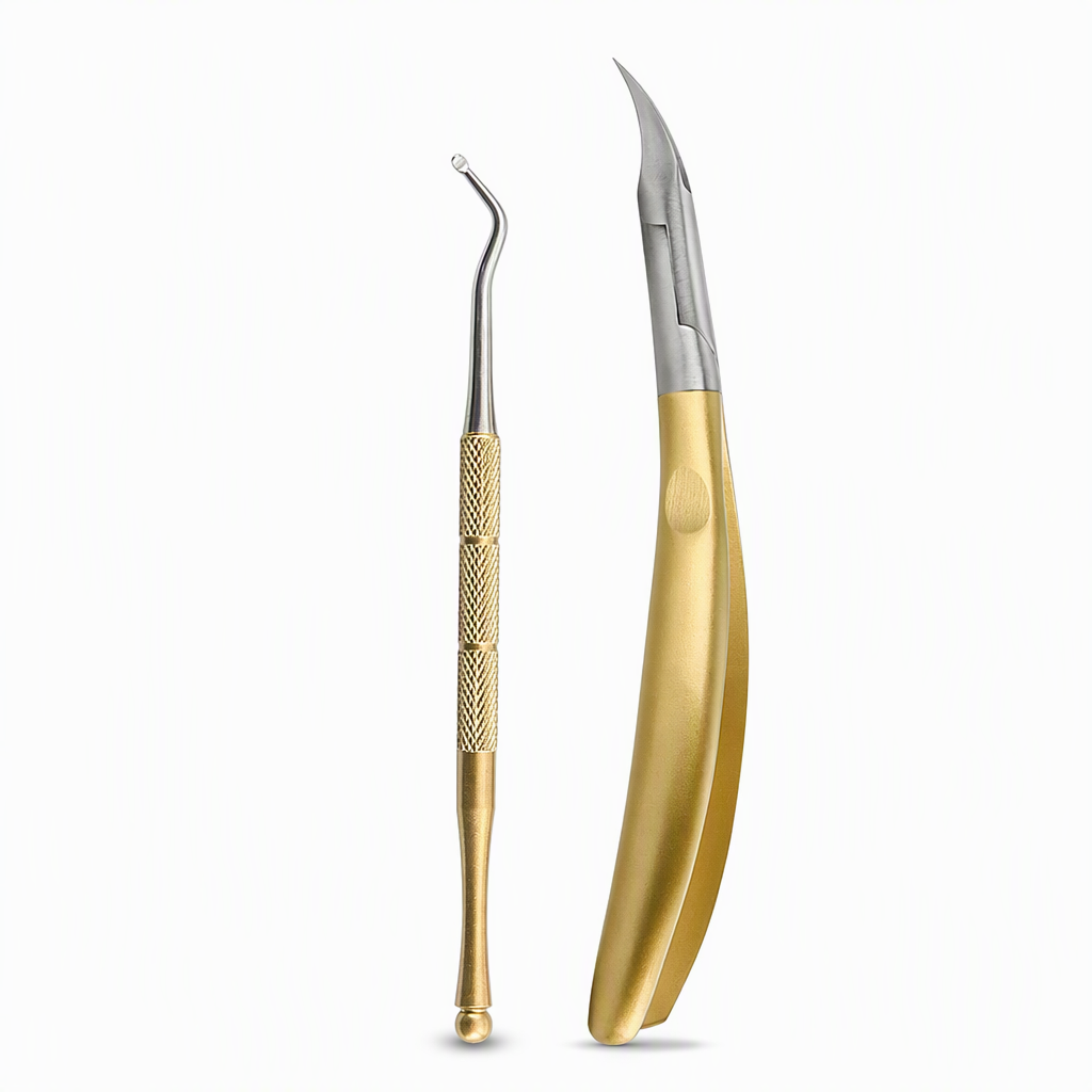 Stainless Steel Ingrown Toenail Clipper and Dead Skin Nipper 2 Piece Manicure Set