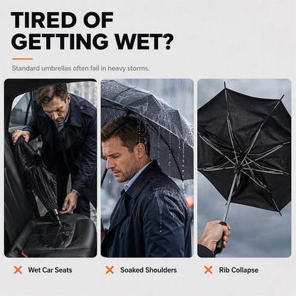 ☂️50% OFF! Extra-Large Reverse Folding Umbrella – 125cm Canopy, 12-Rib Windproof Design & UPF50+ Sun Protection