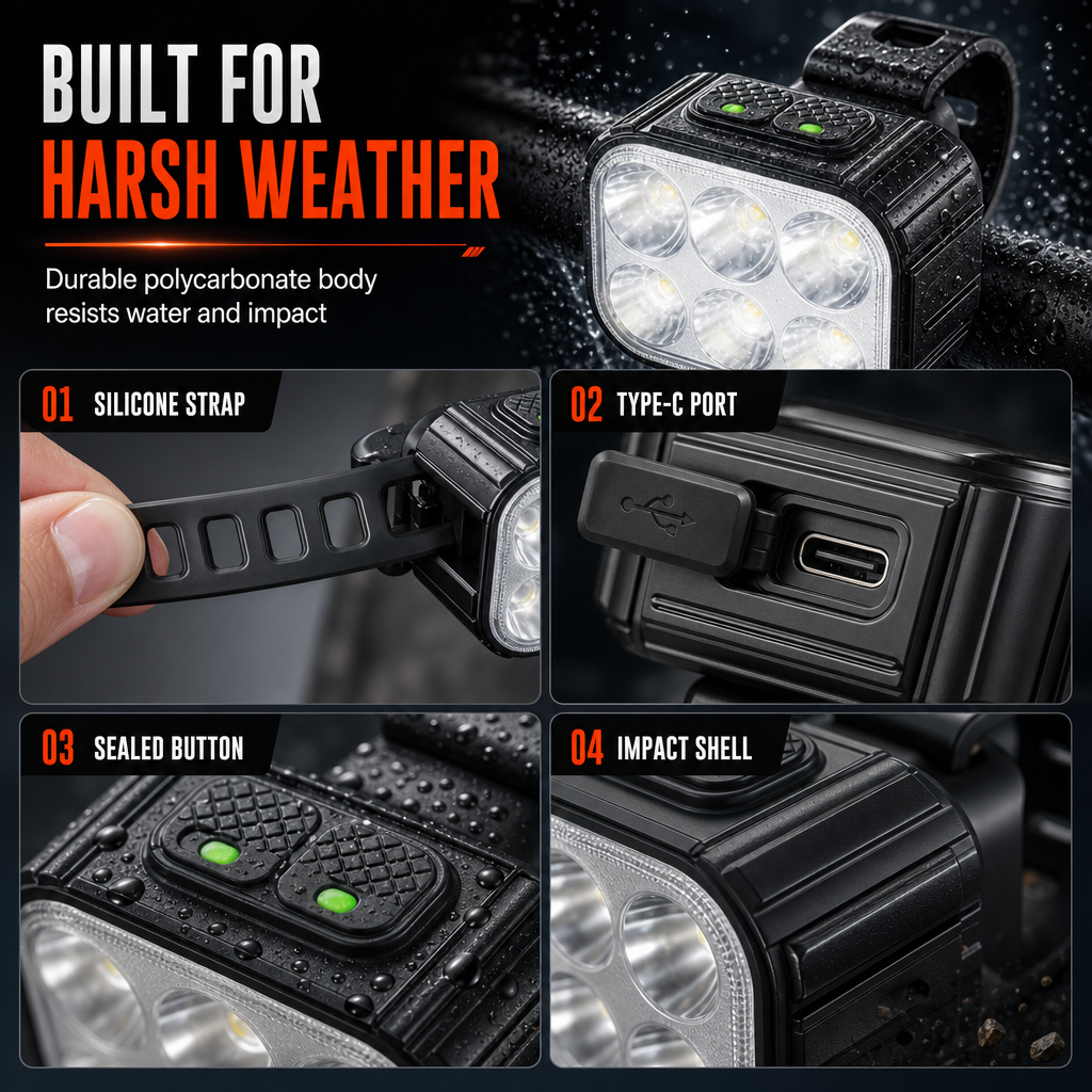 Bike Light Set | Bright Front Headlight & Rear Taillight for Night Riding
