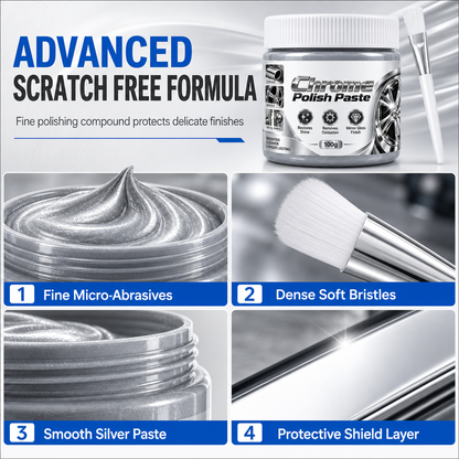 ✨🔥 50% OFF – Chrome & Metal Polish Paste with Brush, Oxidation Remover