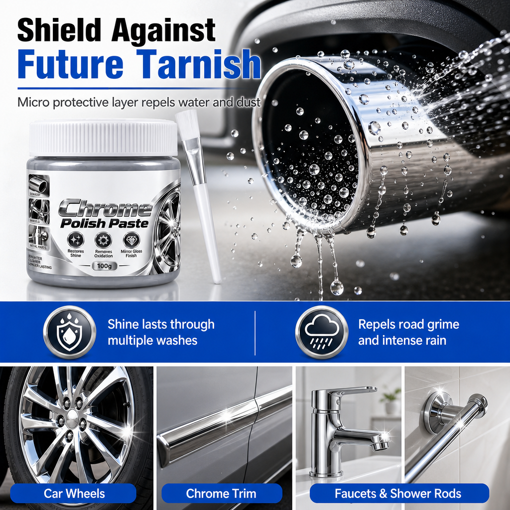 ✨🔥 50% OFF – Chrome & Metal Polish Paste with Brush, Oxidation Remover