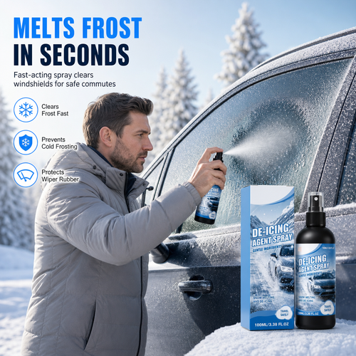 Car Windshield and Window Glass De-Icing and Snow Melting Spray for Winter