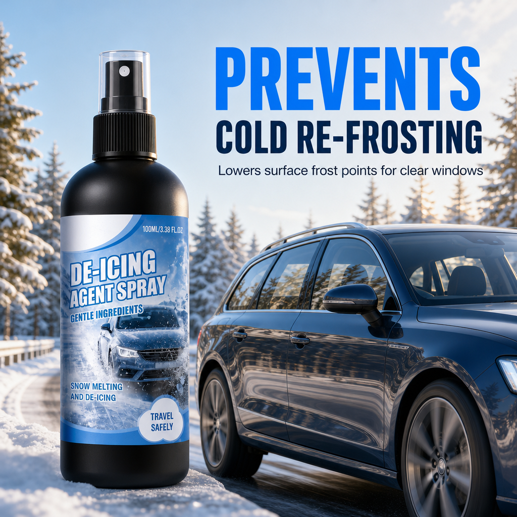 Car Windshield and Window Glass De-Icing and Snow Melting Spray for Winter