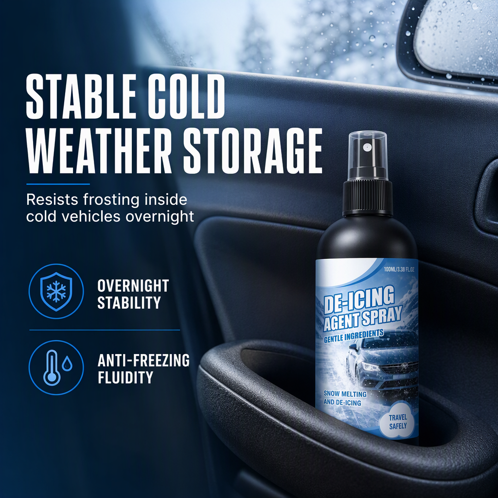 Car Windshield and Window Glass De-Icing and Snow Melting Spray for Winter