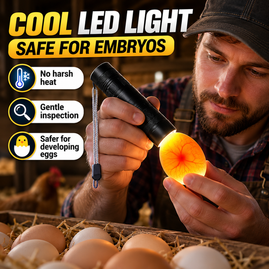 🥚 Rechargeable LED Egg Candler - Cool Light Embryo Inspection Tool 💡