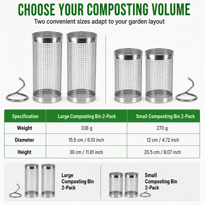 Stainless Steel Worm Composting Tube for Gardens