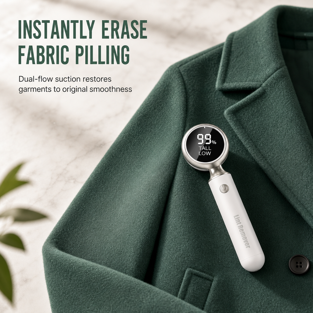 🚨 50% off for the first 50 customers! 🧥 Rechargeable electric fabric shaver with a smart digital display.