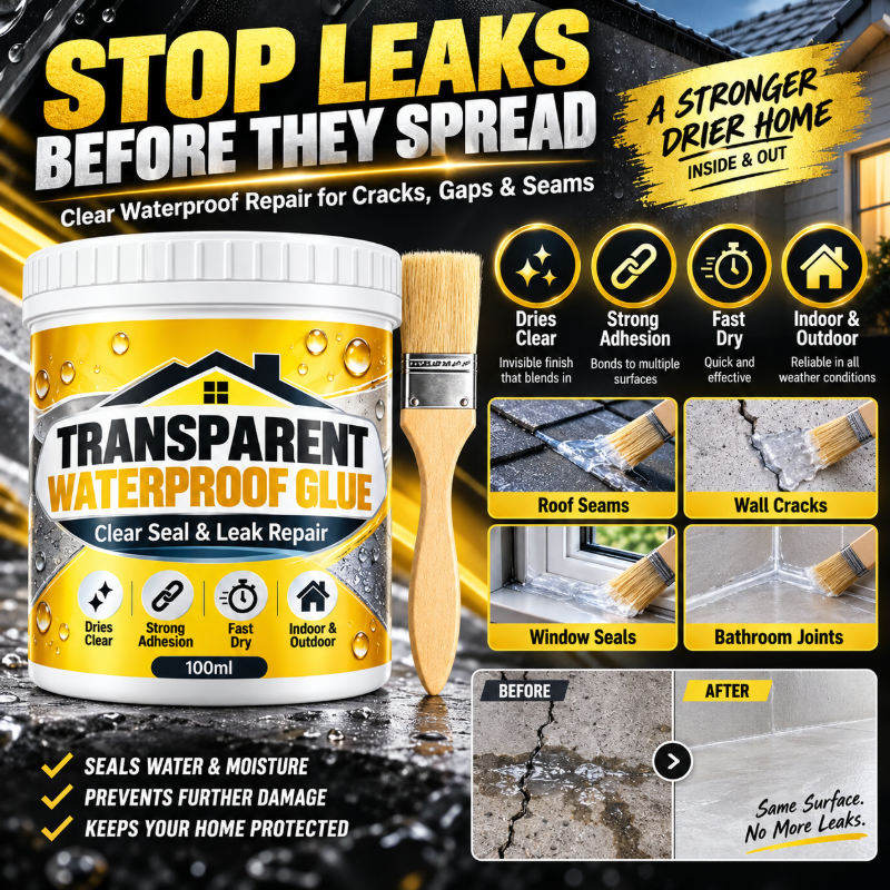 Transparent Waterproof Glue with Brush for Leak Repair