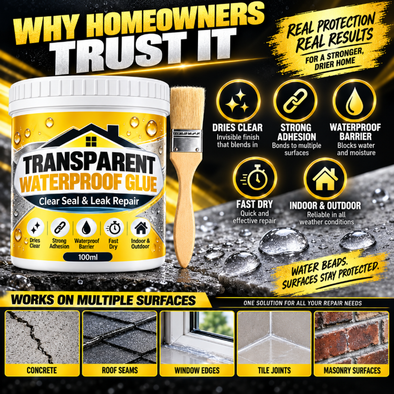 Transparent Waterproof Glue with Brush for Leak Repair