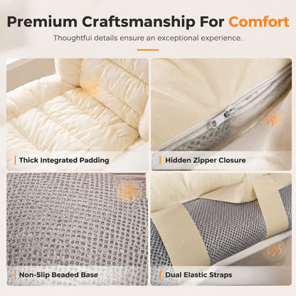 Winter Thickened Plush Integrated Heated Seat Cushion with Backrest Removable and Washable Warm Chair Pad for Office and Student Desk Chairs